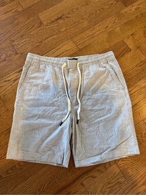 Banana Republic Deck Shorts Paris Grey Size L Drawstring F/B  Pocket 100%Cotton